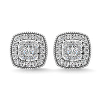 Thumbnail for Diamond 5/8 Ct.Tw. Cluster Earrings in 14K White Gold