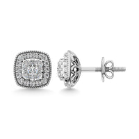 Thumbnail for Diamond 5/8 Ct.Tw. Cluster Earrings in 14K White Gold