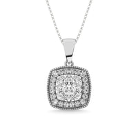 Thumbnail for Diamond 1/2.Tw. Cluster Pendant in 14K White Gold