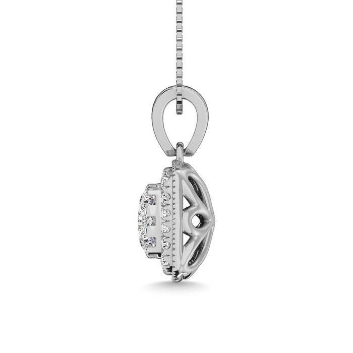 Diamond 1/2.Tw. Cluster Pendant in 14K White Gold