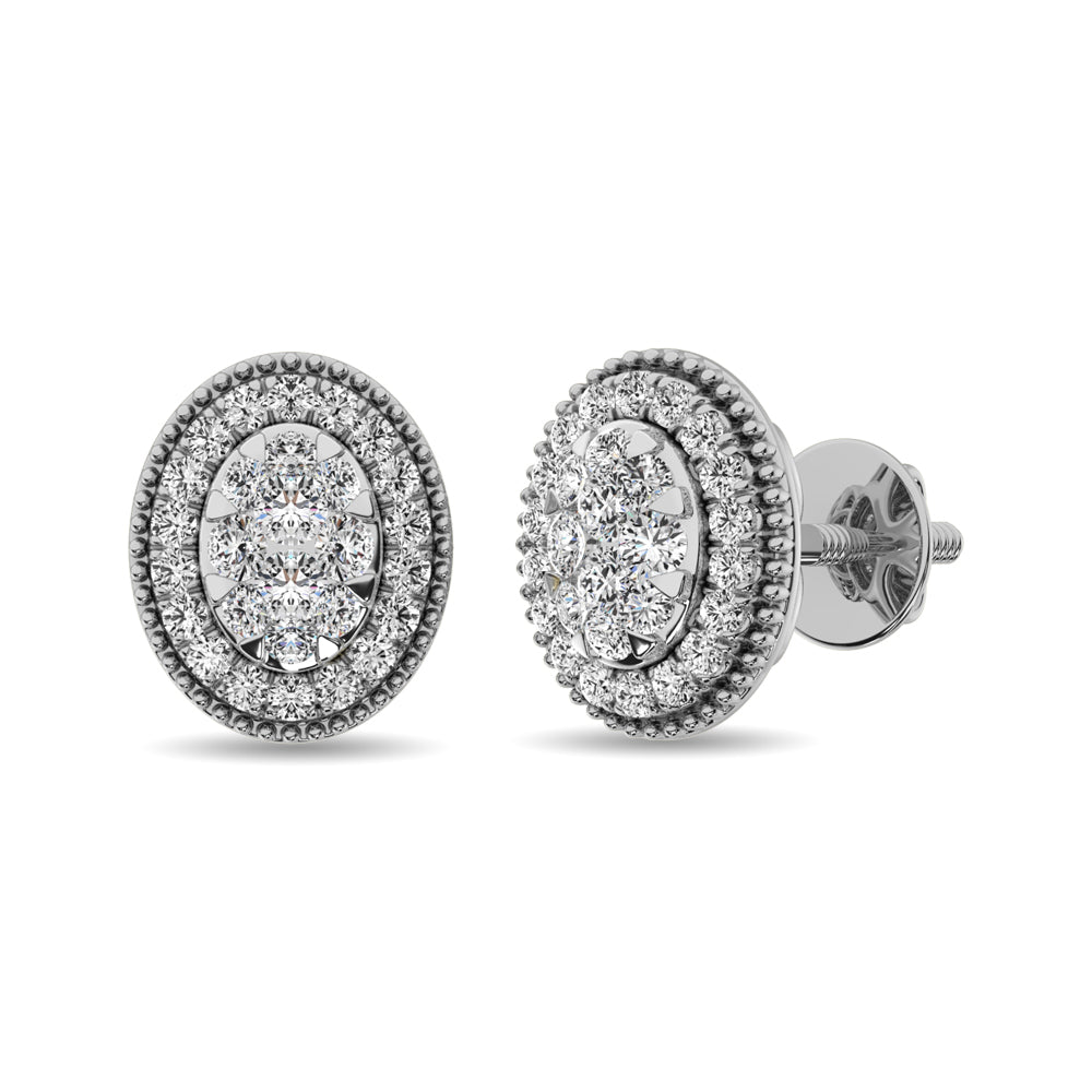 Diamond 5/8 Ct.Tw. Round Shape Stud Earrings in 14K White Gold