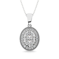Thumbnail for Diamond 1/2.Tw. Round Shape Cluster Pendant in 14K White Gold