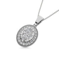 Thumbnail for Diamond 1/2.Tw. Round Shape Cluster Pendant in 14K White Gold