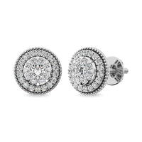 Thumbnail for Diamond 5/8 Ct.Tw. Cluster Earrings in 14K White Gold