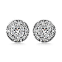 Thumbnail for Diamond 5/8 Ct.Tw. Cluster Earrings in 14K White Gold