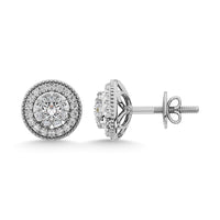 Thumbnail for Diamond 5/8 Ct.Tw. Cluster Earrings in 14K White Gold