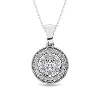 Thumbnail for Diamond 1/2.Tw. Round Shape Cluster Pendant in 14K White Gold