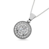 Thumbnail for Diamond 1/2.Tw. Round Shape Cluster Pendant in 14K White Gold