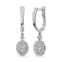 Thumbnail for Diamond 1/2 Ct.Tw. Cluster Danglers Earrings in 10K White Gold