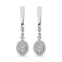 Thumbnail for Diamond 1/2 Ct.Tw. Cluster Danglers Earrings in 10K White Gold