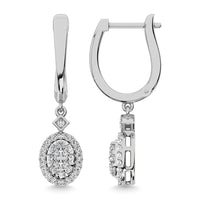 Thumbnail for Diamond 1/2 Ct.Tw. Cluster Danglers Earrings in 10K White Gold