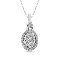 Thumbnail for Diamond 3/8 Ct.Tw. Cluster Pendant in 10K White Gold