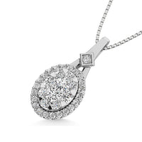 Thumbnail for Diamond 3/8 Ct.Tw. Cluster Pendant in 10K White Gold