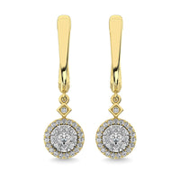 Thumbnail for Diamond 1/2 Ct.Tw. ClusterDanglers Earrings in 10K Yellow Gold