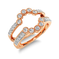 Thumbnail for 14K Rose Gold 2/5 Ct.Tw. Diamond Guard Ring with Milgrain Detail
