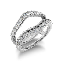 Thumbnail for 14K White Gold 2/5 Ct.Tw. Diamond Rope Texute Guard Ring