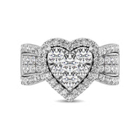 Thumbnail for Diamond 1 Ct.Tw. Heart Engagement Ring in 14K White Gold