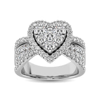 Thumbnail for Diamond 1 Ct.Tw. Heart Engagement Ring in 14K White Gold