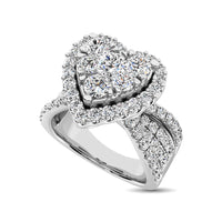 Thumbnail for Diamond 1 Ct.Tw. Heart Engagement Ring in 14K White Gold