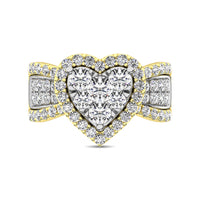Thumbnail for Diamond 1 Ct.Tw. Heart Engagement Ring in 14K Two Tone Gold