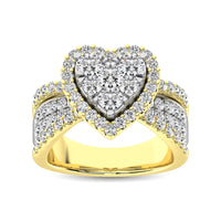 Thumbnail for Diamond 1 Ct.Tw. Heart Engagement Ring in 14K Two Tone Gold