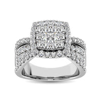 Thumbnail for Diamond 2 Ct.Tw. Square Shape Engagement Ring in 14K Two Tone Gold