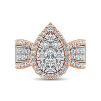 Thumbnail for Diamond 2 Ct.Tw. Pear Shape Engagement Ring in 14K Two Tone Gold