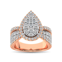 Thumbnail for Diamond 2 Ct.Tw. Pear Shape Engagement Ring in 14K Two Tone Gold