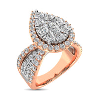 Thumbnail for Diamond 2 Ct.Tw. Pear Shape Engagement Ring in 14K Two Tone Gold