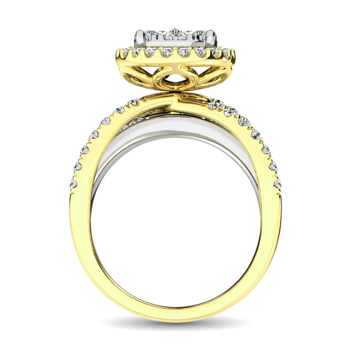 Diamond 2 Ct.Tw. Pear Shape Engagement Ring in 14K Two Tone Gold