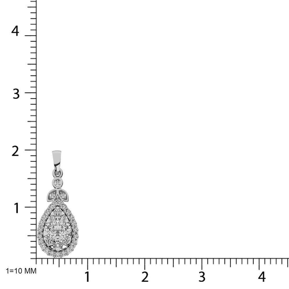 10K White Gold 2/5 Ctw Diamond Fashion Pendant