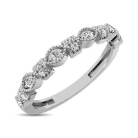Thumbnail for 14K White Gold Marquise Frame 1/6 Ctw Diamond Band