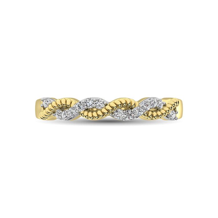 Diamond 1/10 Ctw  Twist Band in 14K Yellow Gold