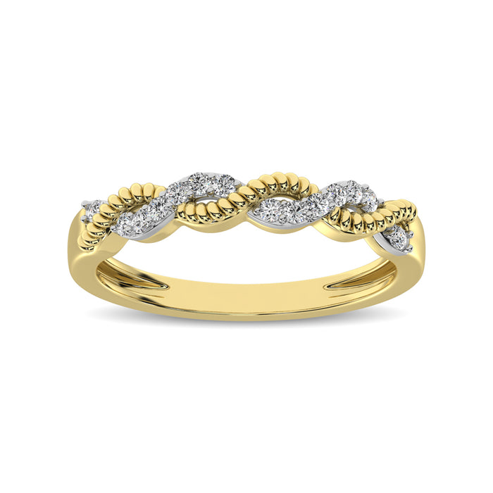 Diamond 1/10 Ctw  Twist Band in 14K Yellow Gold