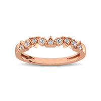 Thumbnail for Trigale and Round Shape Diamond 1/10 ctw Band Ring in 14K Rose Gold