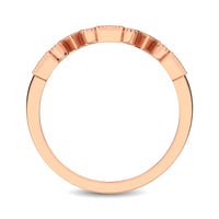 Thumbnail for Trigale and Round Shape Diamond 1/10 ctw Band Ring in 14K Rose Gold