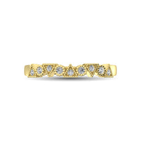 Thumbnail for Trigale and Round Shape Diamond 1/10 ctw Band Ring in 14K Yellow Gold