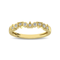Thumbnail for Trigale and Round Shape Diamond 1/10 ctw Band Ring in 14K Yellow Gold