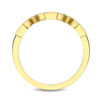 Thumbnail for Trigale and Round Shape Diamond 1/10 ctw Band Ring in 14K Yellow Gold