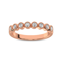 Thumbnail for Diamond 1/4 Ctw Stackable Bezel Band with Beaded Setting in 14K Rose Gold