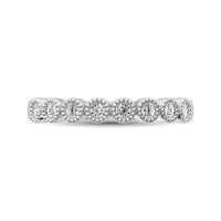 Thumbnail for Diamond 1/4 Ctw Stackable Bezel Band with Beaded Setting in 14K White Gold