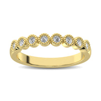 Thumbnail for Diamond 1/4 Ctw Stackable Bezel Band with Beaded Setting in 14K Yellow Gold