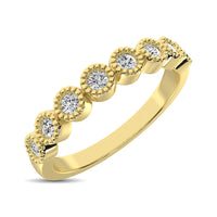 Thumbnail for Diamond 1/4 Ctw Stackable Bezel Band with Beaded Setting in 14K Yellow Gold
