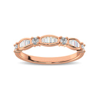 Thumbnail for 14K Rose Gold 1/4 Ctw Round and Tapper Diamond Band Ring