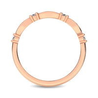 Thumbnail for 14K Rose Gold 1/4 Ctw Round and Tapper Diamond Band Ring