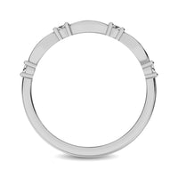 Thumbnail for 14K White Gold 1/4 Ctw Round and Tapper Diamond Band Ring