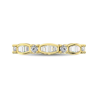 Thumbnail for 14K Yellow Gold 1/4 Ctw Round and Tapper Diamond Band Ring