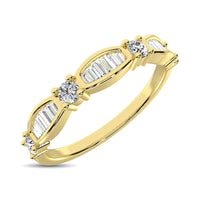 Thumbnail for 14K Yellow Gold 1/4 Ctw Round and Tapper Diamond Band Ring