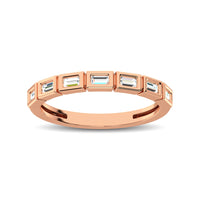 Thumbnail for 14K Rose Gold 1/4 Ct.Tw. Diamond Straight Buggete Stackable Band