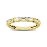 Thumbnail for 14K Yellow Gold 1/4 Ct.Tw. Diamond Straight Buggete Stackable Band